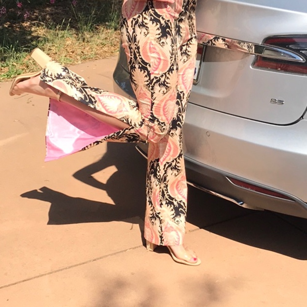 Vintage Trina Turk brocade pants